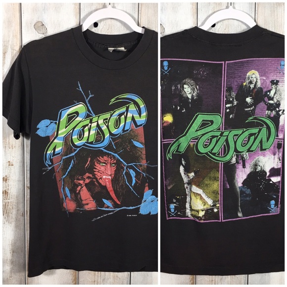 Tee Jays Other - Vintage 1988 Poison Band Graphic Tee Shirt Sz Med